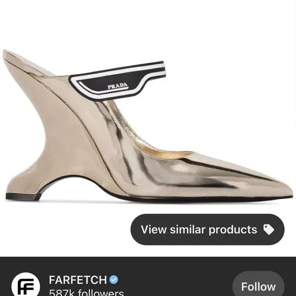 Selling my Prada metallic golden mules - Picture 7 of 9